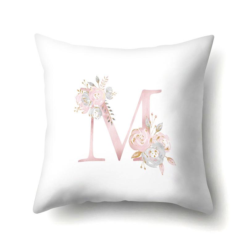 Polyester Pillowcase Automobile Decoration Home 26 English Letter Printing Pillowcase Waist Cushion Cover