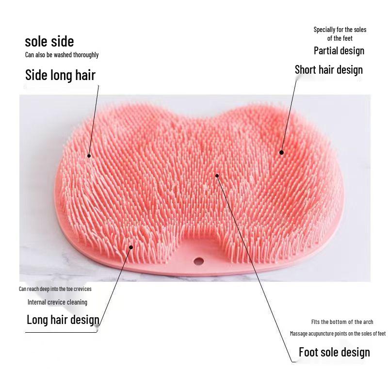 Non-Slip Silicone Bath Scrubber - Back and Foot Massage Pad