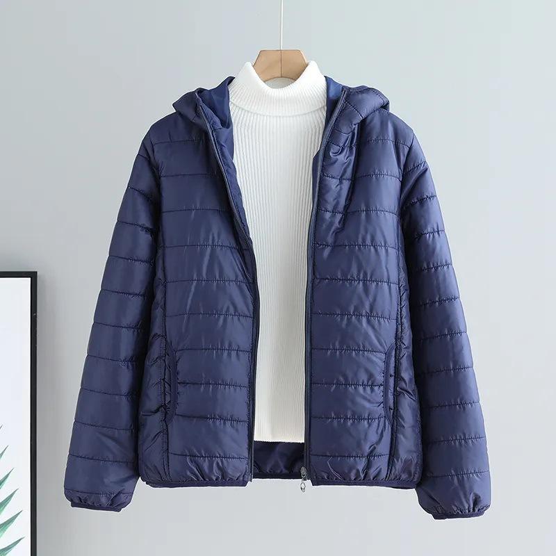 Leichte, wattierte Herbst-Winterjacken Damenjacken mit Kapuze, ultraleichter, gesteppter Puffermantel, fester Mantel für warmen Entendaunenmantel