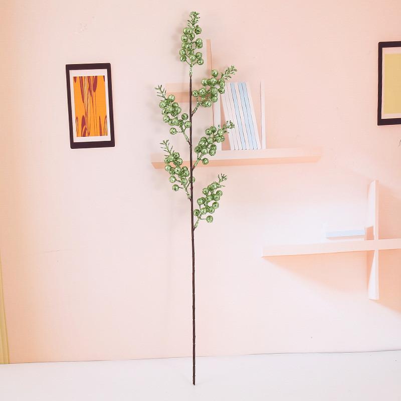 Faux Berry Christmas Flower Ornament With Sparkling Glitter Holiday Decor Home