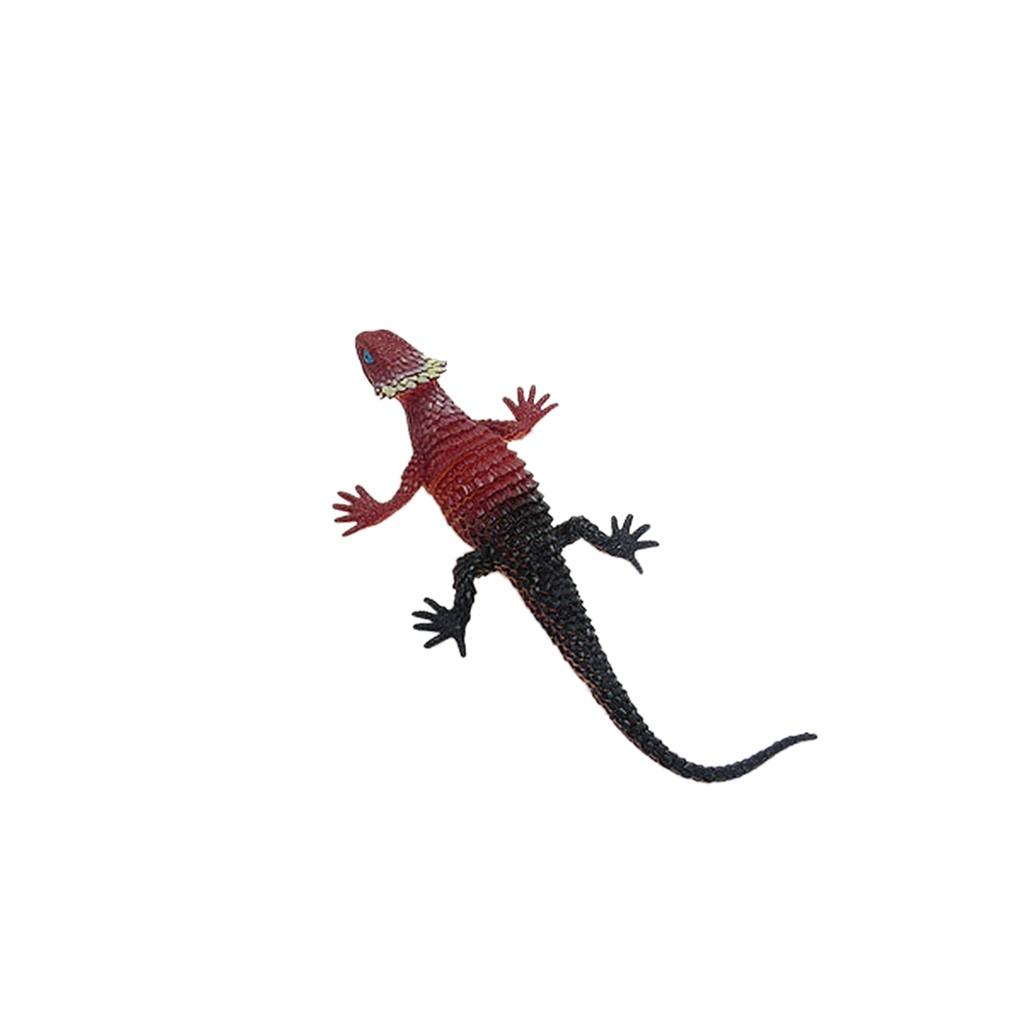 Vivid Reptile Animal Rubber Lizard Model Figure Educational Toy Halloween Joke Accessory - Wine Red