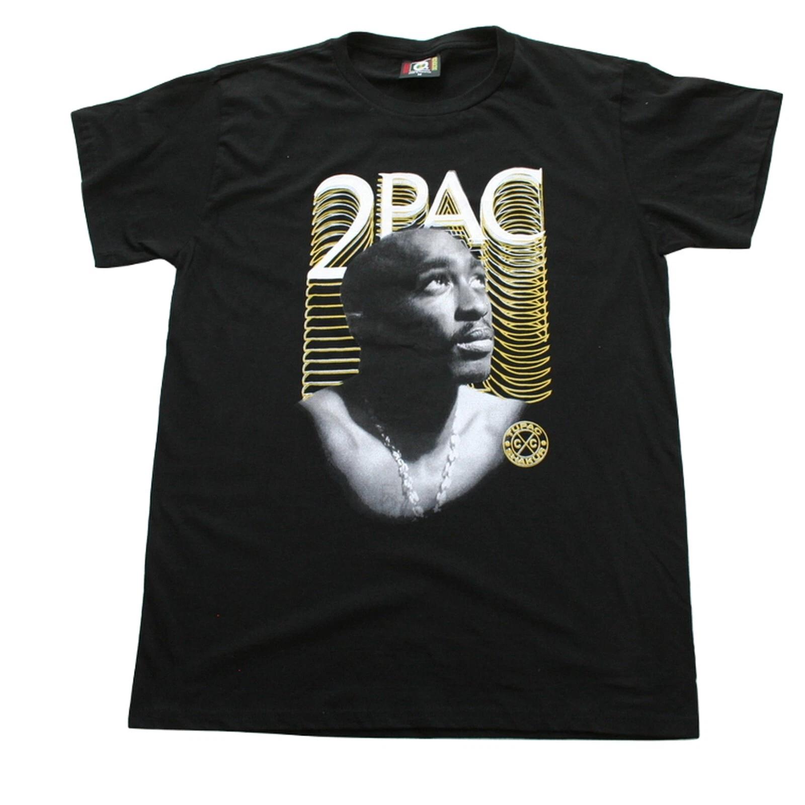 Tupac Black and Gold Men s T-shirt - NWT 4XL