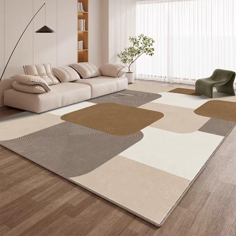 Modern Geometric Carpet Living Room Fashion Simple Style Decoration Soft Large Rugs Bedroom Bedside Non-slip Washable Floor Mats