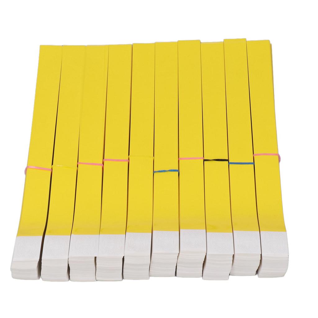 1000pcs Disposable Wristbands Waterproof Tear Resistant Event Paper Bracelets for Children Playground Concert Yellow