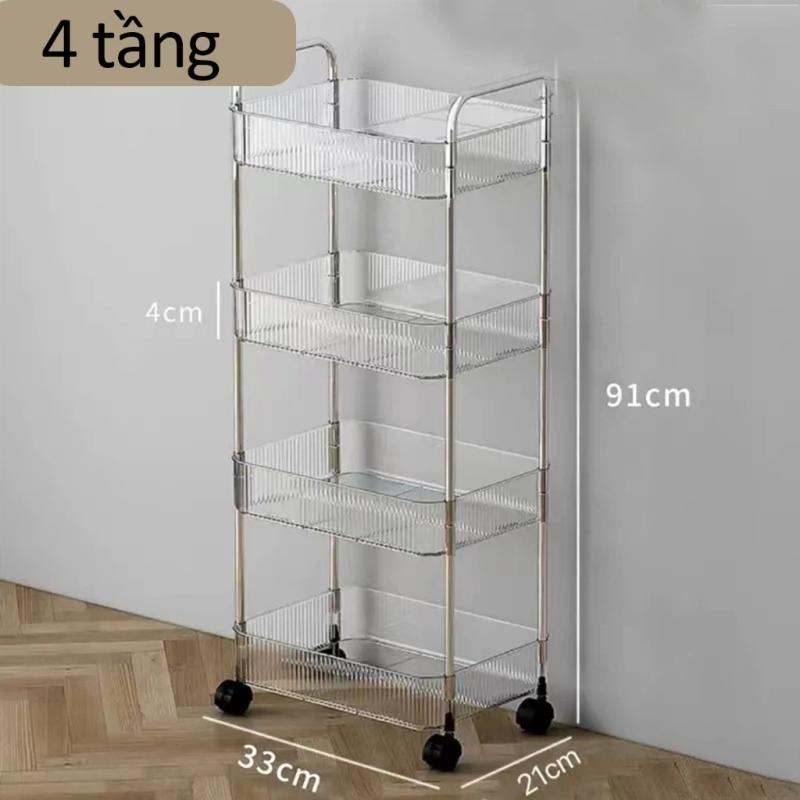 Wheeled 3-Tier Trolley Multi-Tier Storage Shelf for Organized Spa and Salon Settings
