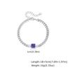 Classic Cuban Chain Bracelet for Men,Square Natural Stone Charms Stainless Steel Chain Wristaband,Jewelry Gifts for Husband Son