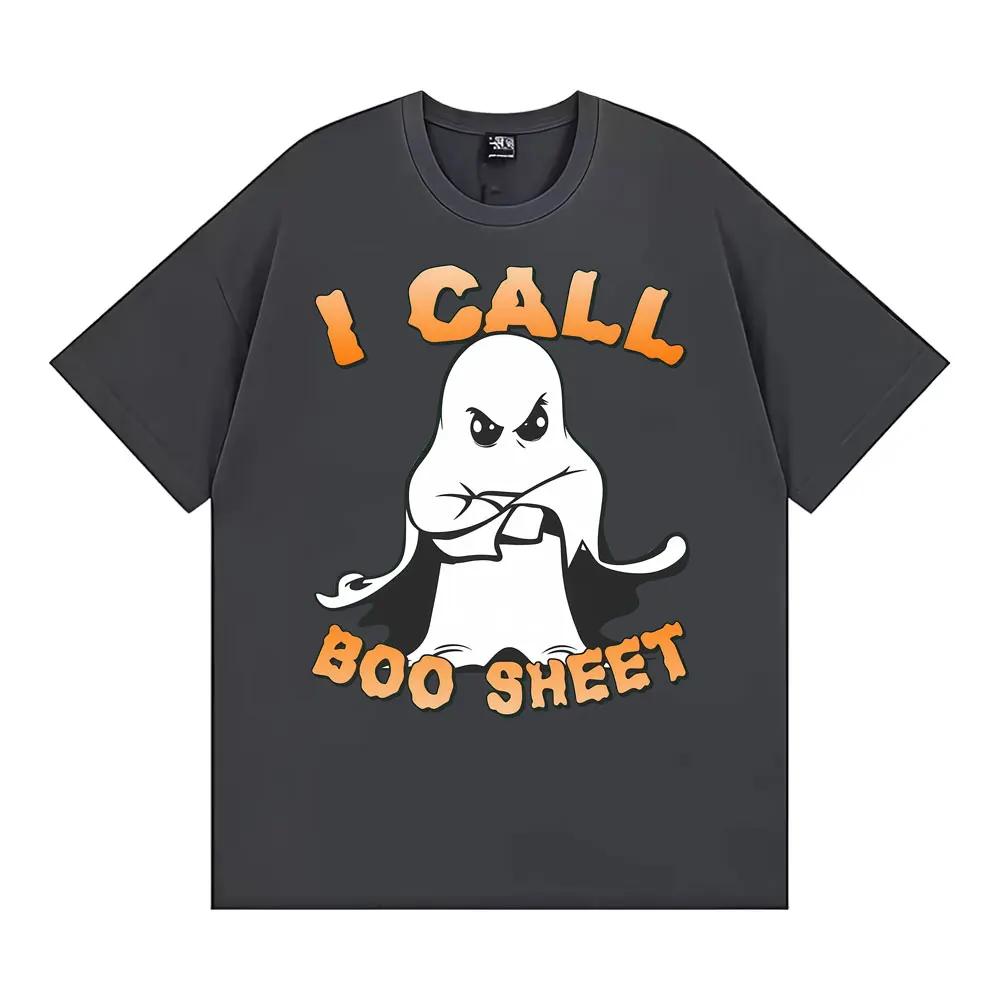 I Call Boo Sheet Ghost Funny Halloween Graphic Tshirts Unisex Women Fashion Vintage Short Sleeve Tshirt Summer Streetwear T Shirt