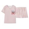 Spring and autumn thin pajamas women's sweet and cute cartoon short-sleeved shorts casual women's loungewear two-piece set summer