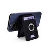 Compatible Apple MagSafe Leather Card Holder and Phone Stand with ID Storage and Finger Ring.