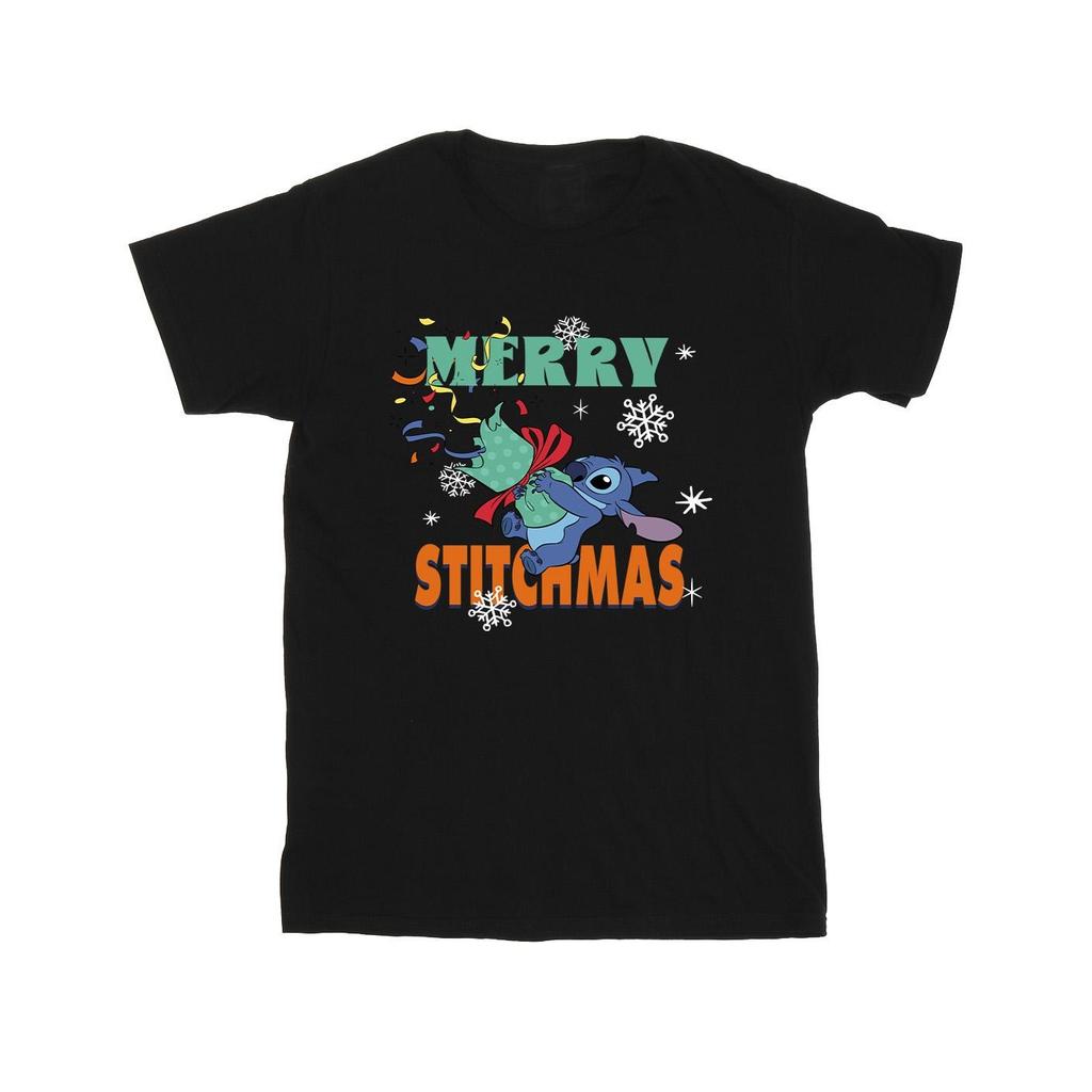 Lilo & Stitch Boys Merry Stitchmas Cotton T-Shirt