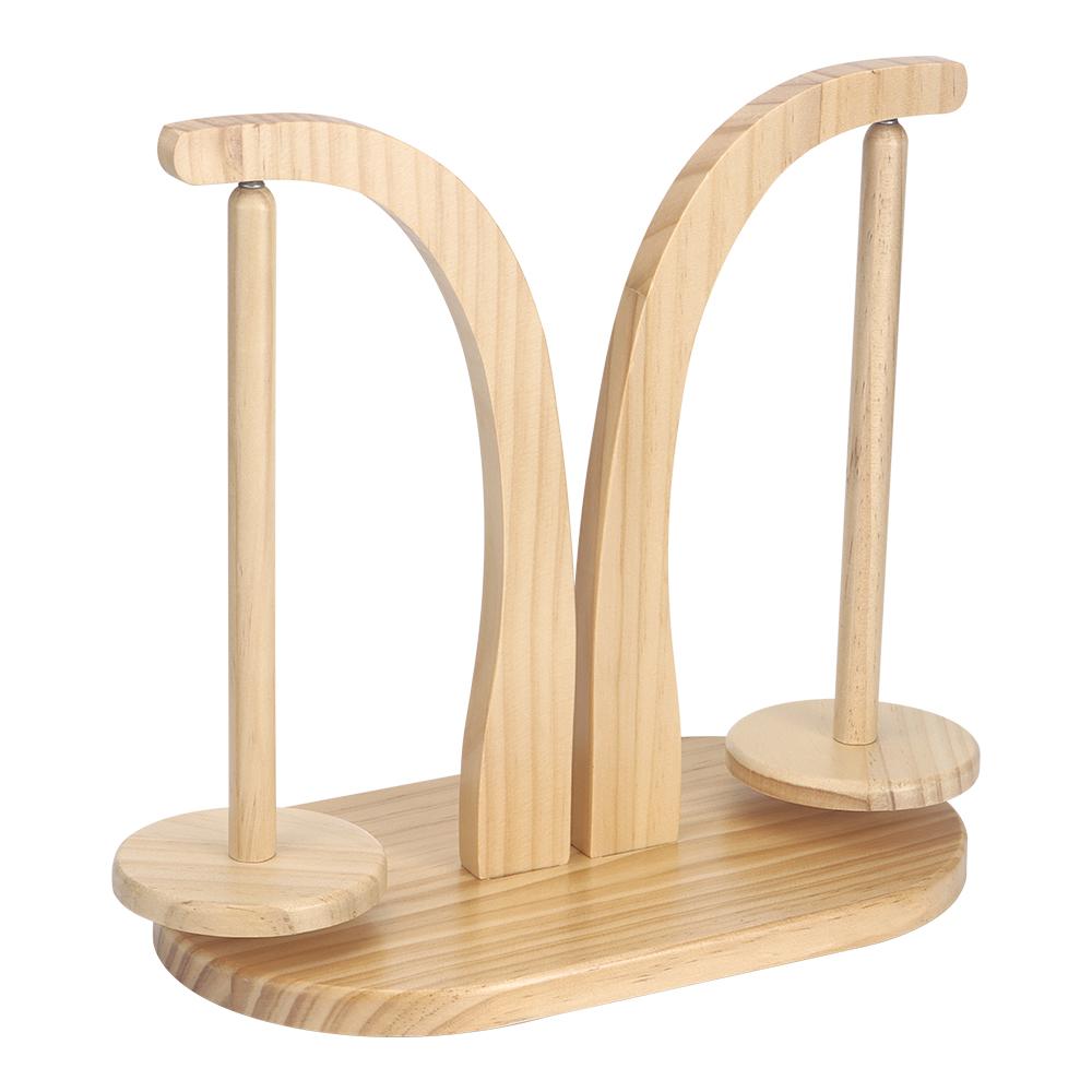 

1pc Rotatable Yarn Spool Stand Holder- Hand Yarn Spinding Winder, Double Roller Yarn Rack Stand, DIY Crochet Yarn Wooden Tool