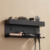 Portaoggetti per Arricciacapelli in Acciaio al Carbonio Supporto da Parete per Strumenti per Capelli Mobiletto del Bagno