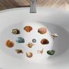 1 set of 6 anti slip bathtub stickers - beach shell conch pattern stickers, bathroom floor waterproof frosted bathtub stickers
