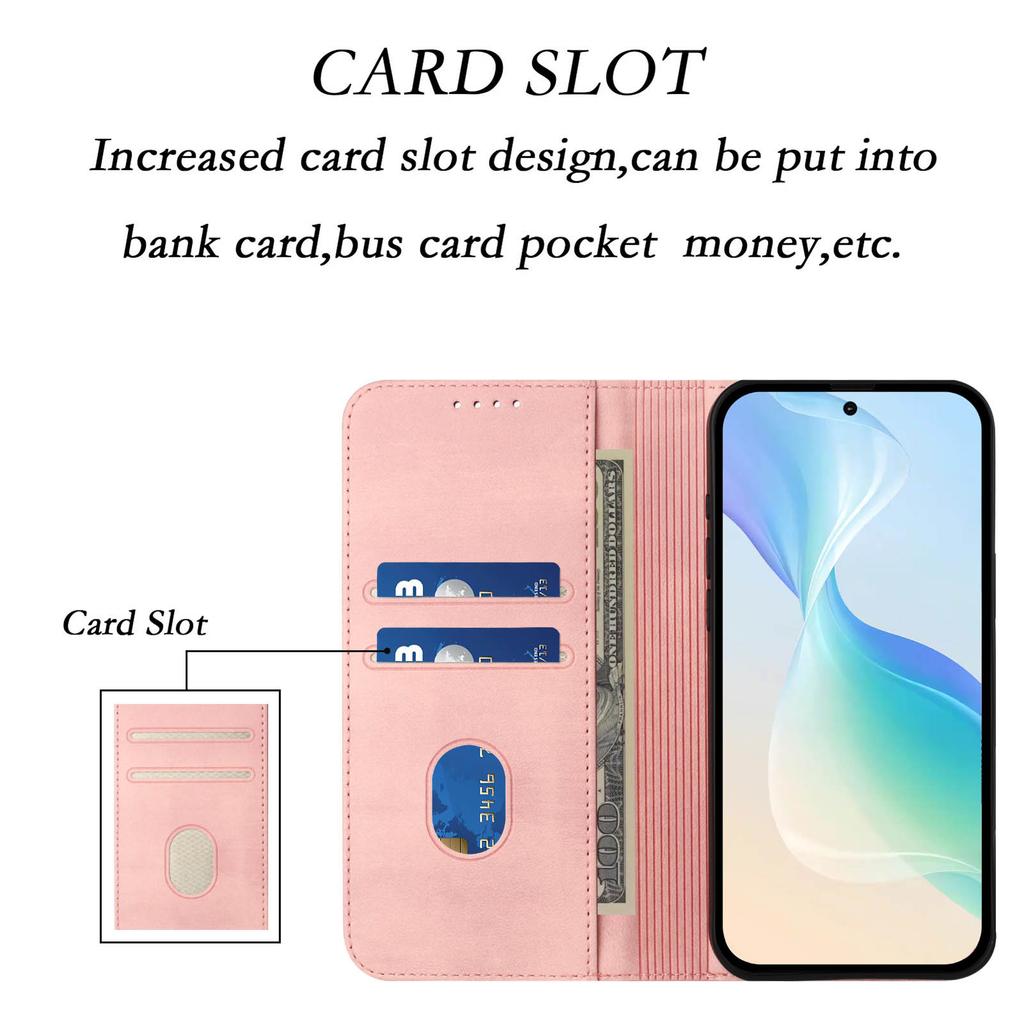 For iPhone 17 Pro Max Wallet Cases Retro Texture RFID Blocking Leather Phone Cover