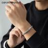 Armani Silver Cuban Chain Fashion Inlaid Eagle Logo Spring Pendant Bracelet Men Bracelet EGS2940040