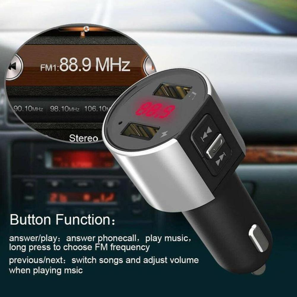 

Wireless Bluetooth 5.0 FM Transmitter MP3 Player USB Charger Fast Charging Adapter FM Radio Car Interior Accessories чёрный