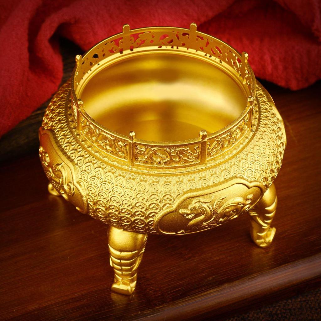 Brass Qiankun Divine Beasts Incense Burner - Fortune Buddha Ornament for Home or Office.