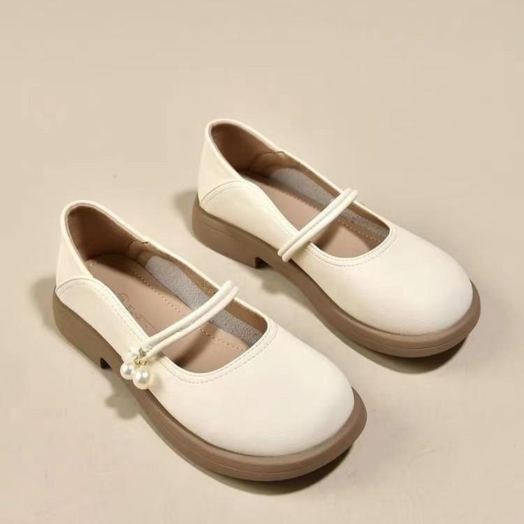 Coarse heel small leather shoes women's spring Mary Jane women's shoes 2025 new low heel beanie shoes with skirt loafers