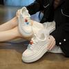 Platform white shoes women's 2025 women's new popular versatile super fire heightening lace-up lightweight sports and leisure board shoes