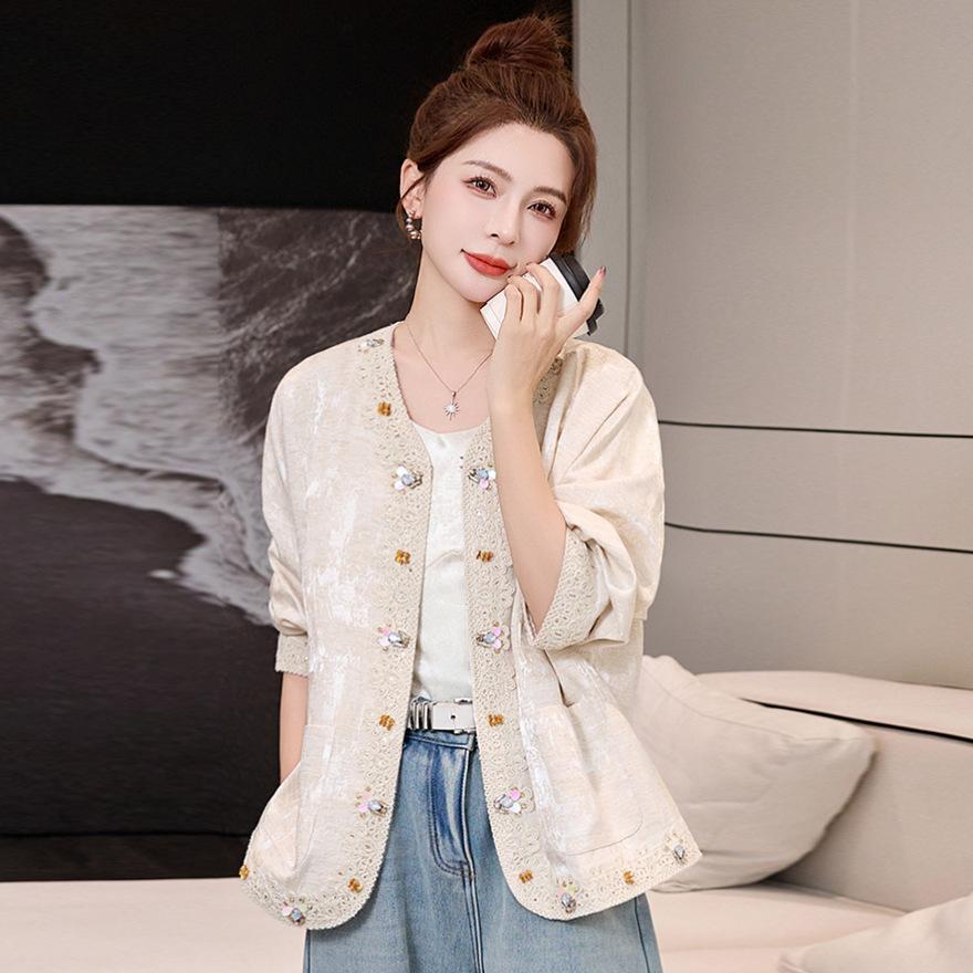 Early spring new design sense fashionable versatile elegant Chinese fashion coat women's small top