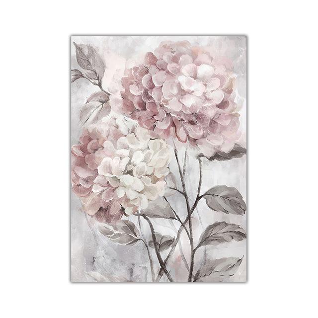 Pink Floral Posters Print for Nordic Bathroom Living Room Flower Wall Art Canvas Painting Home Wall Decor Pictures Farmhouse