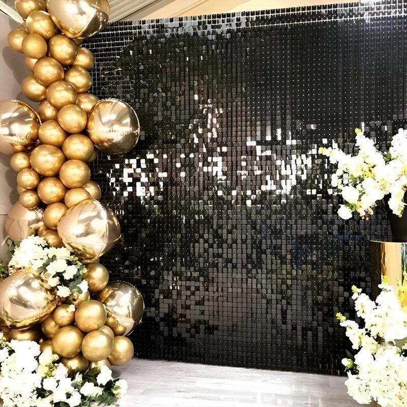 2PCS Shiny Tassel Rain Silk Curtain Background Decoration Birthday Party Wedding Christmas Home Wall Decoration Supplies