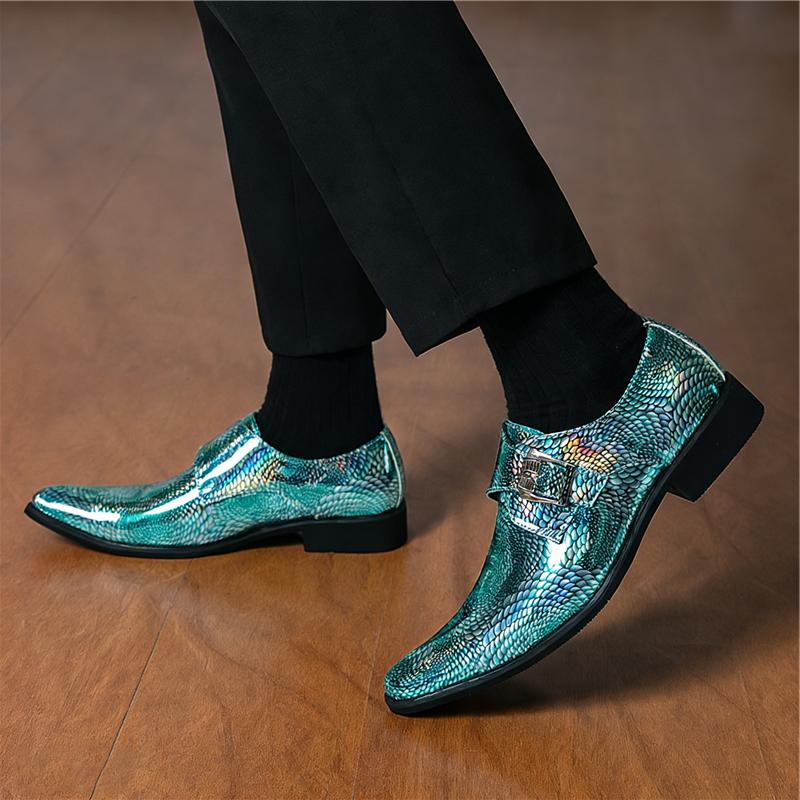 New Fashion Brand Designer Men's Pointed Monk Strap Shoes Moccasins Wedding Prom Homecoming Party Footwear Zapatos Hombre