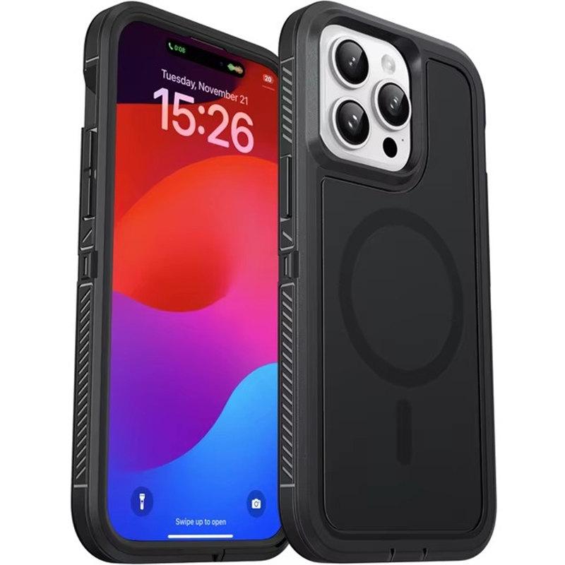 

Ударопрочный бронированный магнитный чехол для iPhone 16 15 14 13 12 Pro Max 16 15 14 Plus iPhone 11 для беспроводной зарядки Magsafe чехол для телефона iPhone 12 Pro чёрный