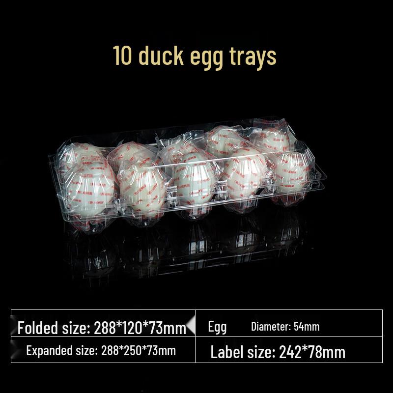 

Yuduo Thickened 10-Egg Transparent Plastic Egg Cartons, 100-Pack