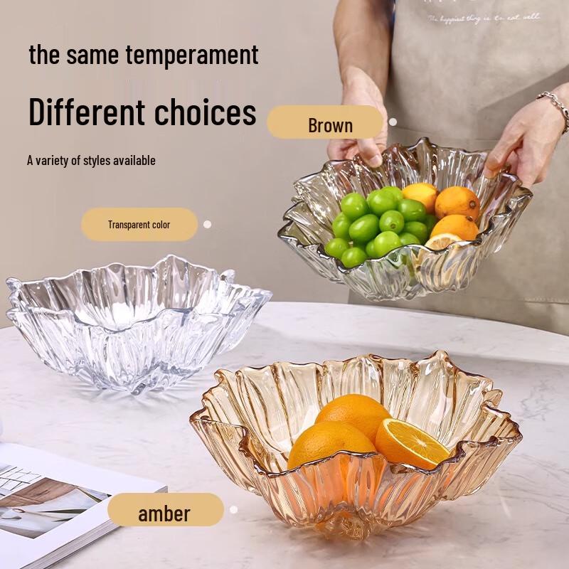 Petal-Shaped Glass Fruit & Salad Plate