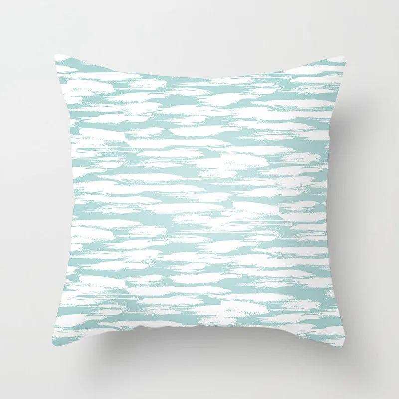 Mint Green Series Cushion Cover Home Living Room Sofa Decoration Geometric Print Pattern Square Pillowcase Bedroom Room