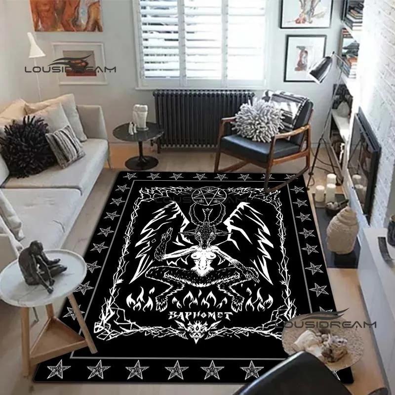 Devil Satan Lucifer Sacrifice Carpet and Rug Goat Baphont Rug Living Room Bedroom Area Carpet Study Porch Bedside Non-slip Mat