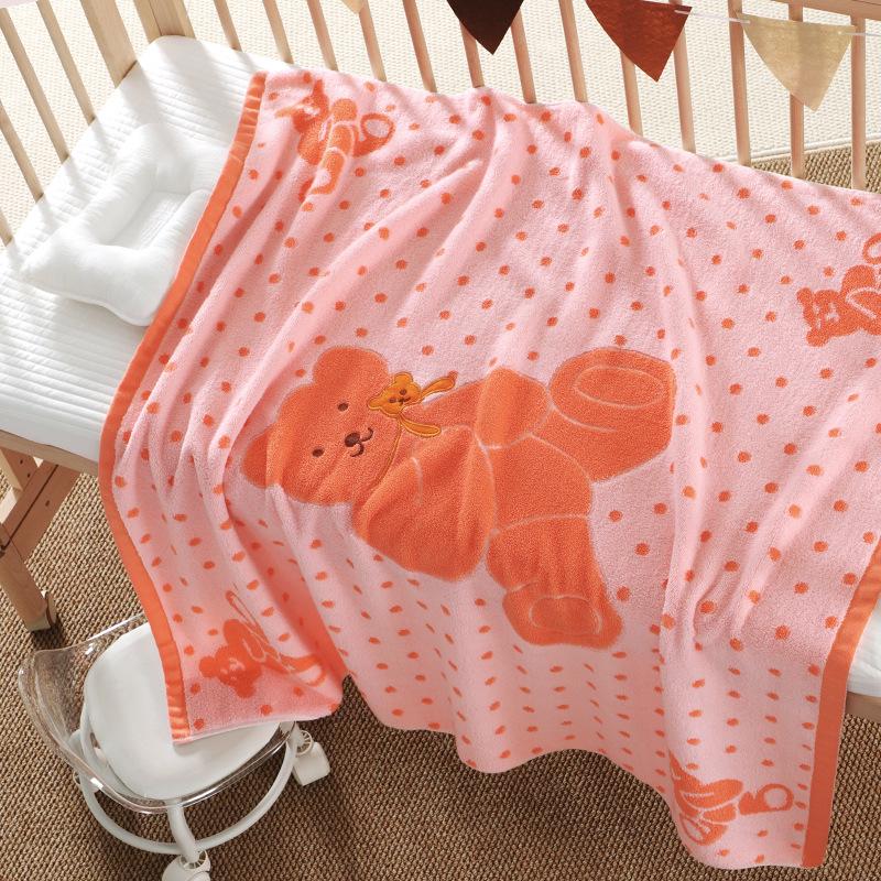 Pure Cotton Soft & Absorbent Terrycloth Baby Bath Towel Blanket 110x110 cm