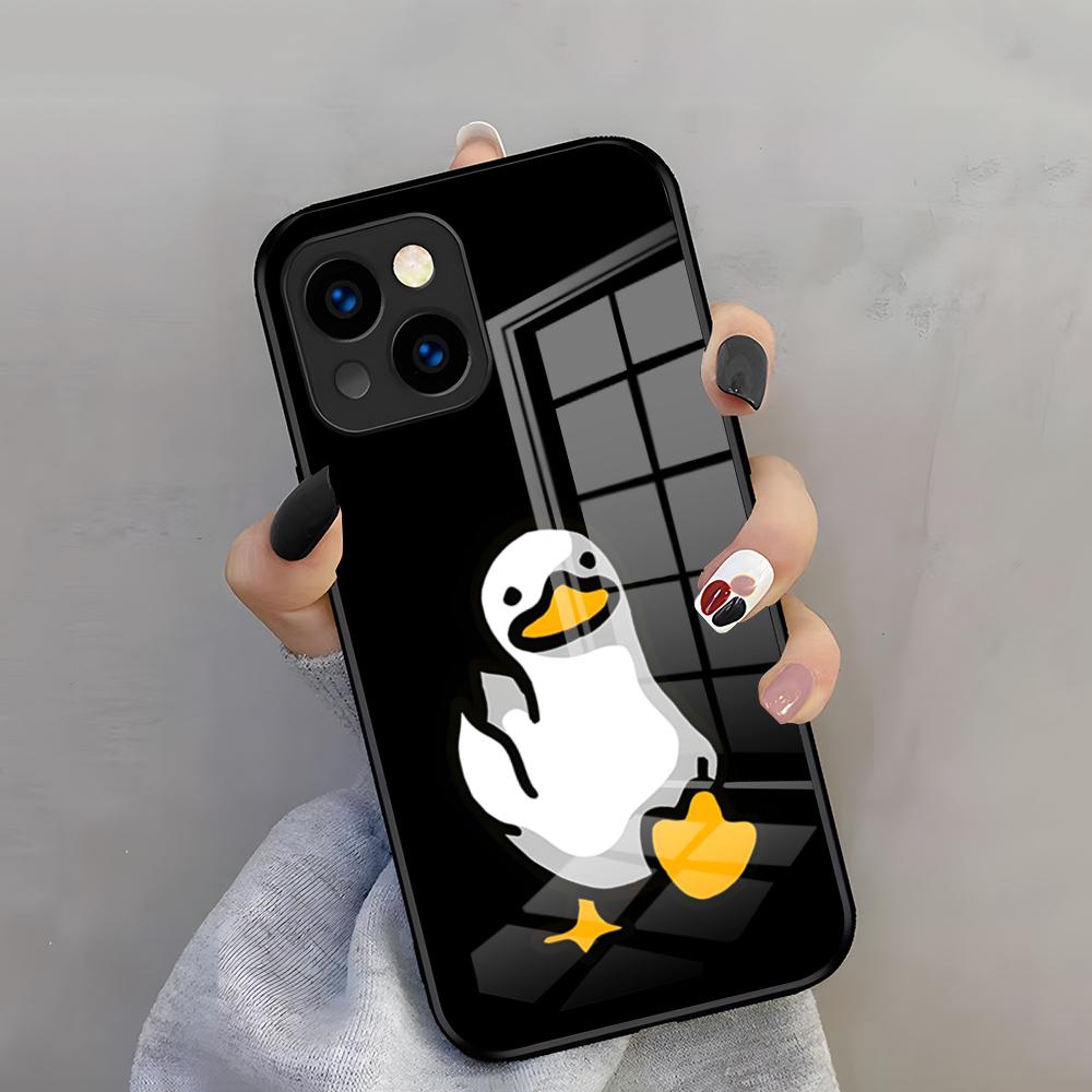 Cartoon Duck Goose Phone Case For IPhone 18 Pro Max 17 Pro 16 15 14 Plus 12 13 11 Shockproof Glass Cover
