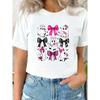 Ladies Boo Crew & Bows Printed Halloween T Shirt Cute Ghost with Bow&Heart-shaped Pattern Comfortable and Breathable Round-neck Short Sleeve Shirt
