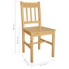 Vidaxl Dining Chairs, 6 Pcs, Pine Wood