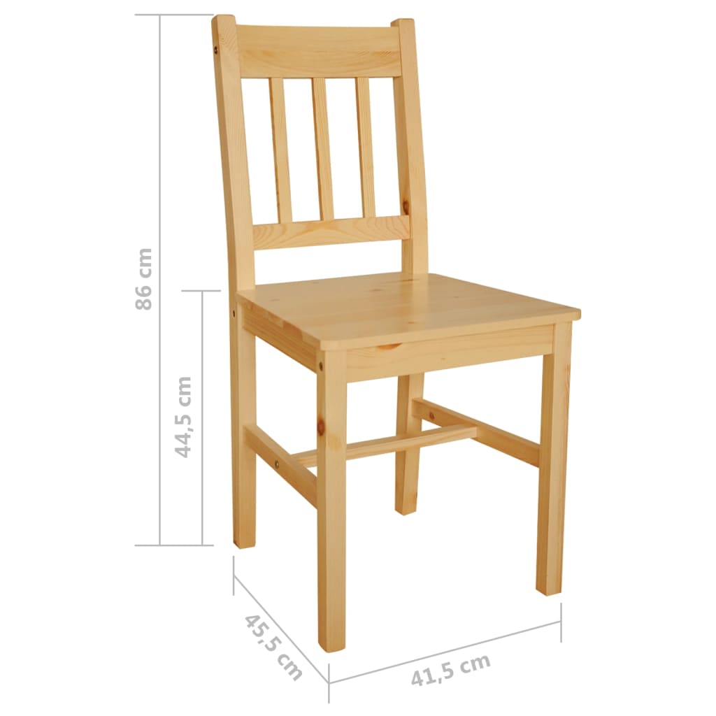 Vidaxl Dining Chairs, 6 Pcs, Pine Wood