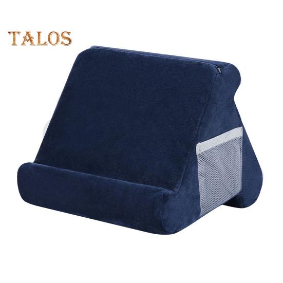 Tablet párnatartó oldalsó hálós zsebbel Hordozható utazási irodai íróasztal ágy Többszögű táblagép párna Puha mobiltelefon plüss párnatartó