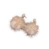 Comfortabe Gold Christmas Snowflake Plush Earrings Easy to Wear Suitable for All Day Use Metal Texture for Festival Joy