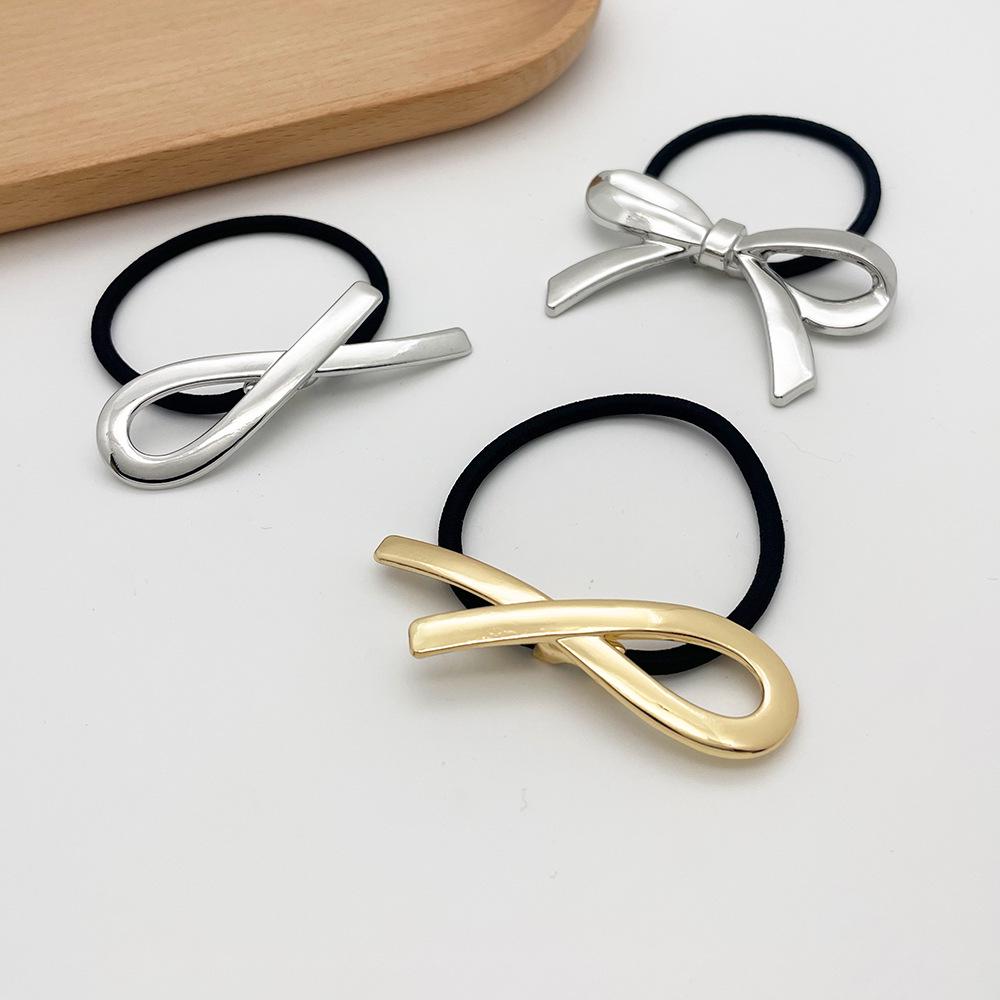 2026 Bow Hair Tie: Versatile, High Elastic Rubber Band with Retro Metal Accent