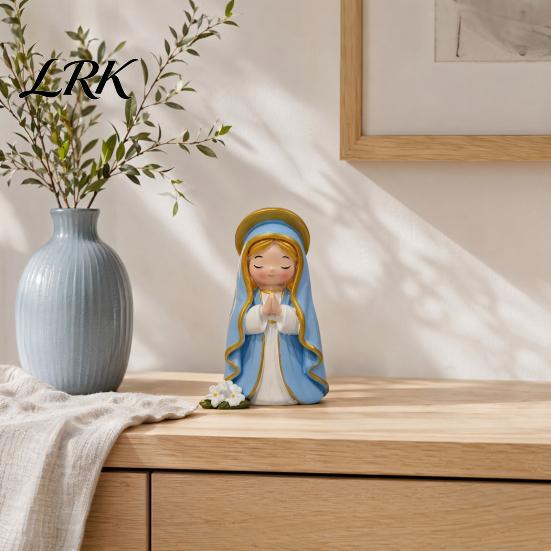 Lebendige Mädchenstatue Niedliche Harzfiguren, Mini Betende Sammlerfigur, Kleine Ornamente für Haus Büro Schreibtisch Dekoration Schlafzimmer Dekoration