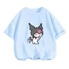 2026 Summer Womens Tshirt Cute Modern Black Rice Printed Pure Cotton Round Neck Womens Tshirt Casual Y2K Trendy Top