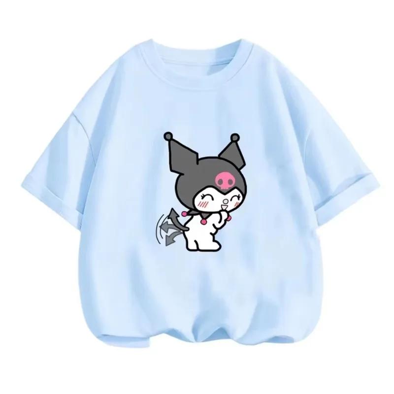2026 Summer Womens Tshirt Cute Modern Black Rice Printed Pure Cotton Round Neck Womens Tshirt Casual Y2K Trendy Top