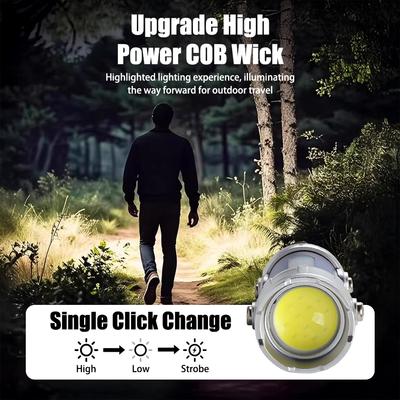High Power COB LED Keychain Light Portable Rechargeable Hanging Flashlight for Outdoor Camping Waterproof Lantern Pocket Lamp