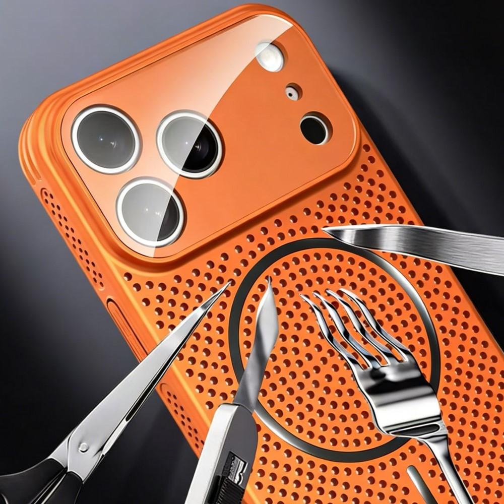 Heat Dissipation Cooling Mesh Hole For Magsafe Case for iPhone 17 16 15 14 Plus 13 12 Pro Max Hard Magnetic Len Protection Cover