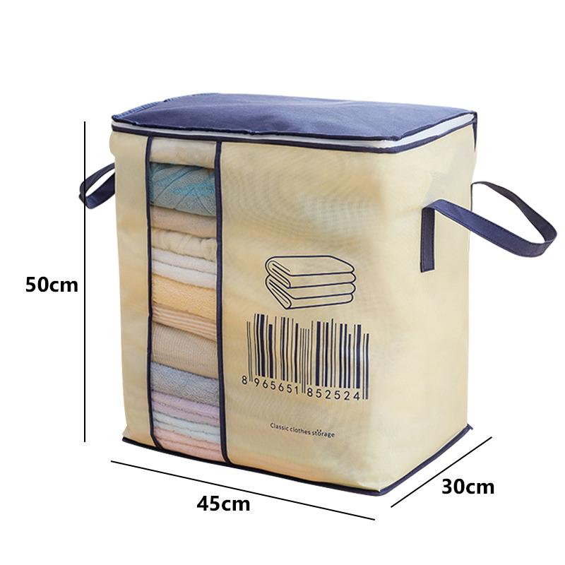 Большая сумка для хранения одеял влаго-пыленепроницаемый органайзер для шкафа нетканый чехол для хранения одеял и подушек мобильная сумка для одежды видимая сумка Green 783₽