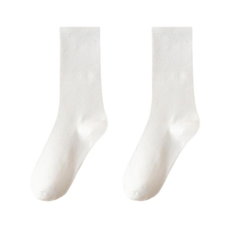 Solid-color Socks for Women Mid-calf Socks for Autumn and Winter Casual Style Women's Socks Versatile Pile Socks Boneless Postpartum Socks