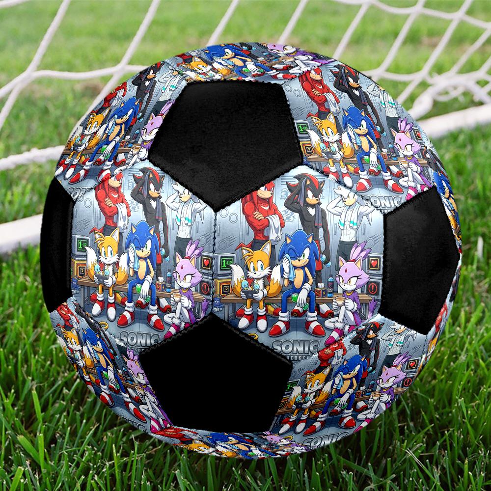 1pc Sonic The Hedgehog Football Soccer Ball Size 5 Indoor Soccer Ball Fashion Colorful  Backyard Game -Great For Sports Fans Gift HE95