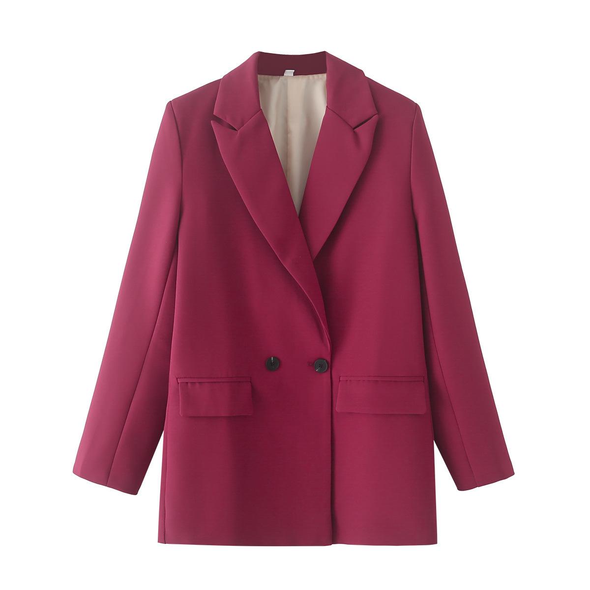 

DAFIFY Женская мода повседневная однотонная принтованная куртка с длинным рукавом и воротником-поло на осень-зиму L