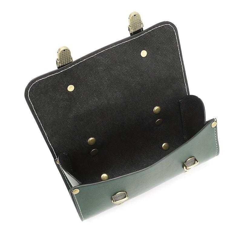 Motorcycle Waterproof Tool Bag with Lock - PU Leather Saddlebags Are Used for Storing Seat Belts and Buckle Side Pockets In the Front and Back for